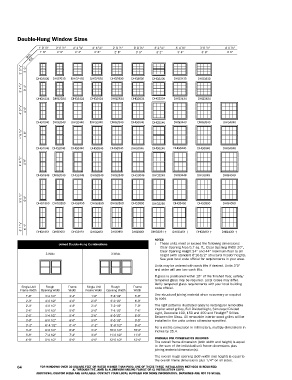 Andersen A Series Double Hung Size Chart